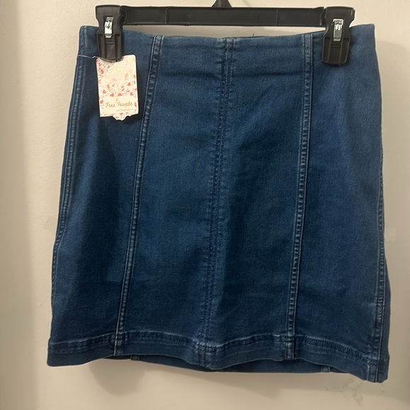 NWT FREE PEOPLE NAUTILUS BLUE DENIM FEMME SKIRT 8 - Picture 8 of 12